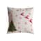 Hello Honey® 18" Embroidered Tree & Snowflakes with Reindeer Linen Throw Pillow